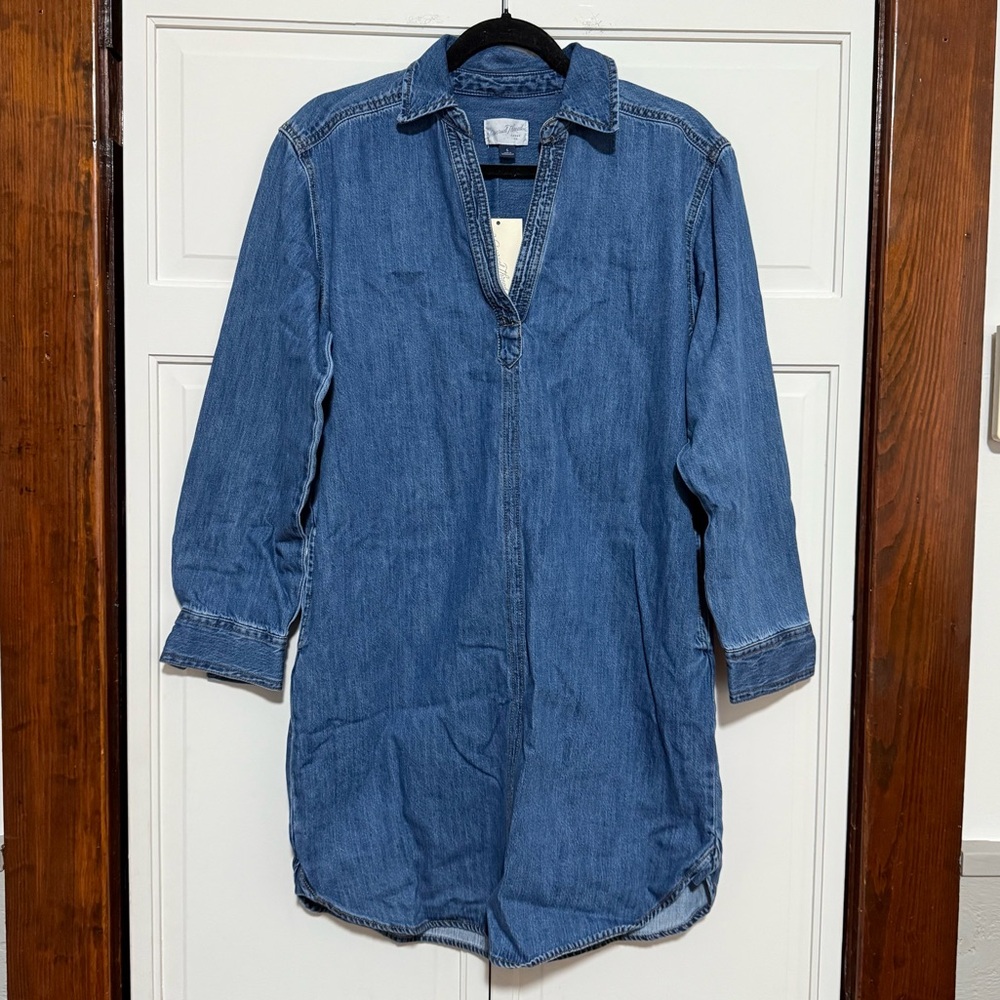 NWT Universal Thread Blue Denim long sleeve shirt dress women’s size small